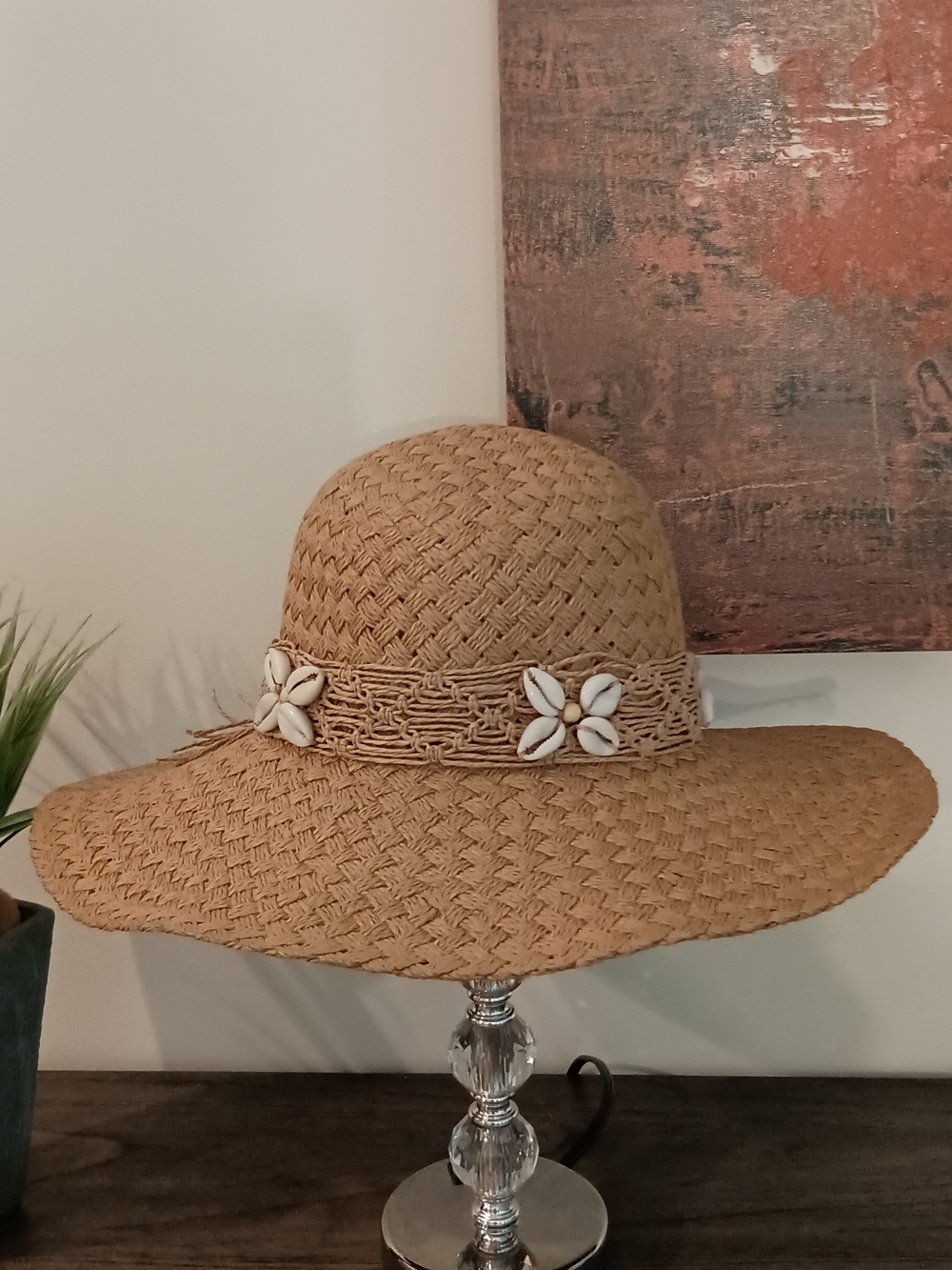 J. Crew Natural Straw Sun Hat with Shell Accents - Picture 2 of 10